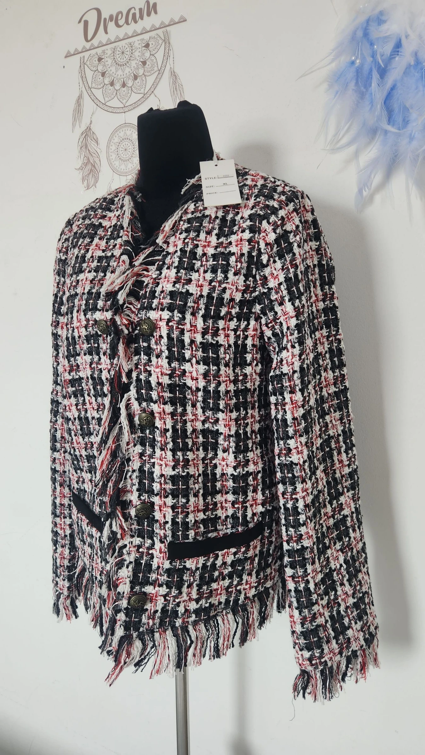 Chic tweed jas/blazer met franjes ●Maat XL●🌸 – photo 3